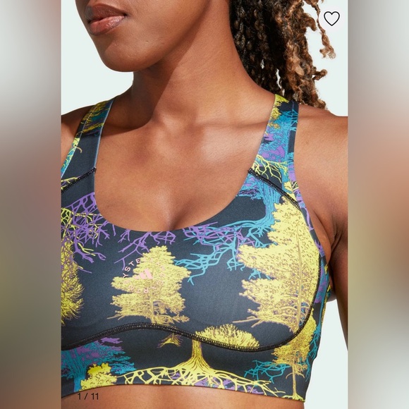 Adidas by Stella McCartney True Purpose bra, shock slime blue bay deep lilac, M - Picture 6 of 11
